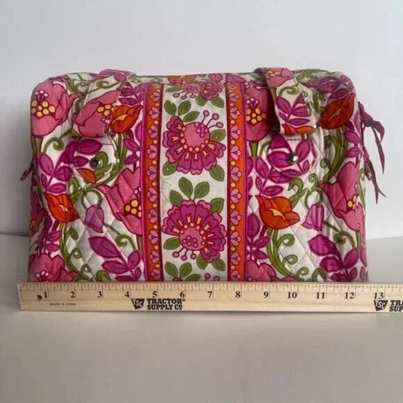 Vera Bradley Pink Paisley Bowler Bag - Picture 7 of 10